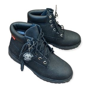 Timberland Prem 6" Waterproof Boot Black Helcor Boys US 7, Equiv to women US 8.5